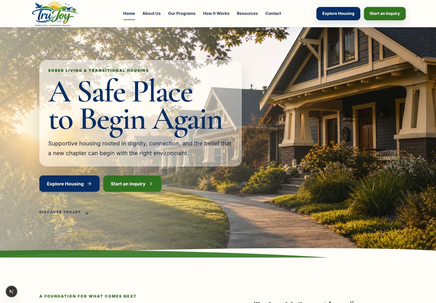 TruJoy Properties desktop website screenshot